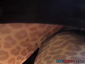 Hawt leopardess in dark mini