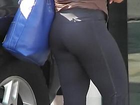 Nice ass in dark blue sports pants