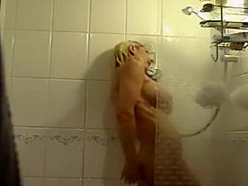 Orgasm caught in the shower