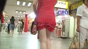 Sexy hidden camera up skirt video in the public place