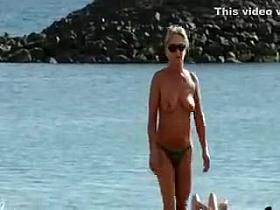 Topless Beach Video Mature Woman Caught on Camera