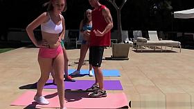 Perv yoga trainer grabbed and fucked his teen student