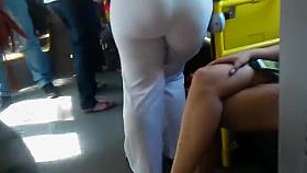 Large buttocks in the public transport