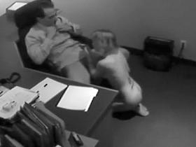 Blowjob in an office caught by security