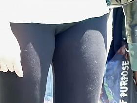 Firm ass and thong in black tights
