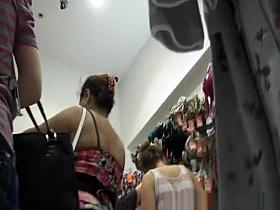 Women shopping clothes upskirt