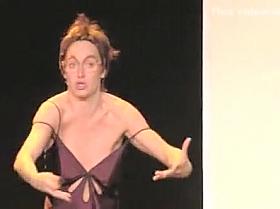 Comedian in a nightgown lets her nipple slip