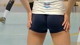 Second skin shorts on hot volleyball players