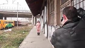 Hot Photoshoot at a Prague Railway Staiton on a Cold January Morning
