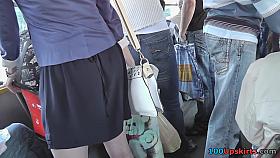 Awesome upskirt in public with a lady in mini skirt