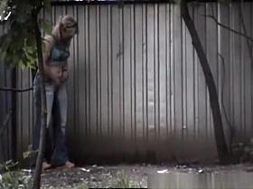 Women filmed peeing outdoors