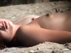 Freshly shaved pussy in beach cabin