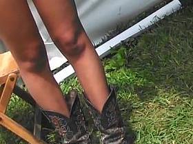 legs of sweet teen cowgirl