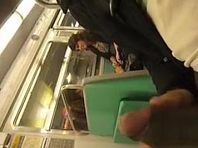Jacking off my dick on the train