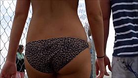 Candid Beach Bikini Butt Ass West Michigan Booty Cheetah