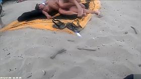 Group of French nudists have some kinky fun at a beach of Cap d'Agde