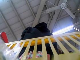 Hidden camera in supermarket basket catches asian’s ass