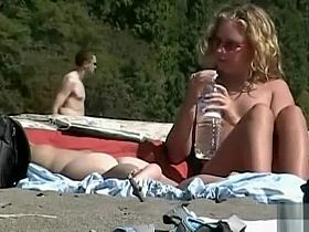 Beautiful bodies examined at the nudist beach