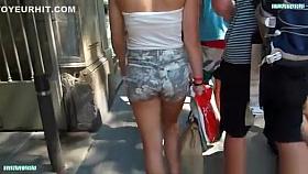 Girl in sexy shorts
