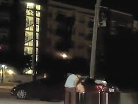 Drunk girl doing it in the parking