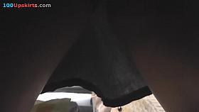 Attractive upskirt porn by young lady with meaty ass