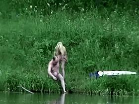 Older guy fucks a teen girl by the river