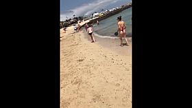 Red Thong Hot Ass Bikini teen beach tennis Voyeur Spy Cam