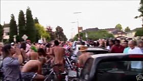 Naked bike ride in Portland