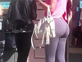 Two teen asses in very tight clothes