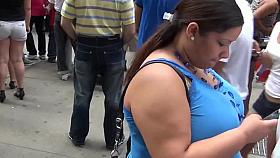 Latina Milf In Blue Shirts With Huge TITS