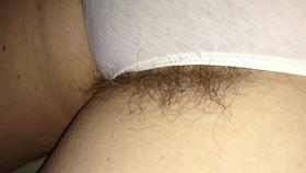 her lengthy soft pubic hair just wont stay in her white pantys
