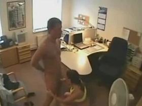 Cheating Wife Fucking Lover at the office on Hidden Cam