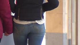 Candid Jeans Booty Walking Again