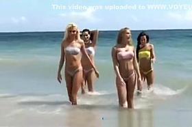 Hot models on the beach