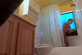 Cute Guest Shaving In Bathroom Spycam