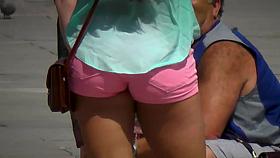 True Beauty In Tight Pink Shorts