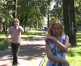 blonde flashing at park, pls add comment