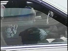 Amateur couple in car