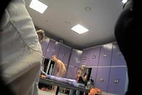 Cam hidden in showers spying changing room chicks