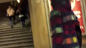 An escalator upskirt