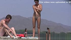 Rousing nude beach voyeur spy cam video