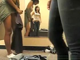 Naughty teens caught on fit room cam