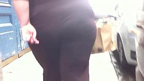 Ass voyeur 15 - Very fat ass see through leggings
