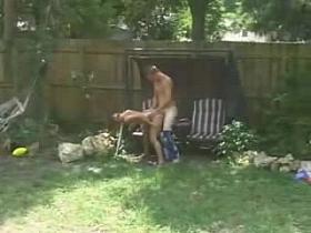 girl getting fucked in the backyard - Brother's friend films it 3