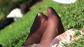 Nylon close up feet