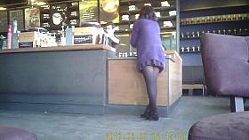 beautiful legs at coffee shop
