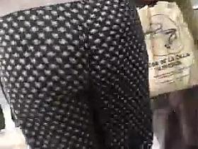 Booty Movement and Jiggle in black pattened slacks