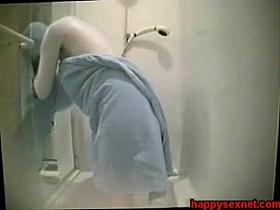 Spying my cute mum in shower.