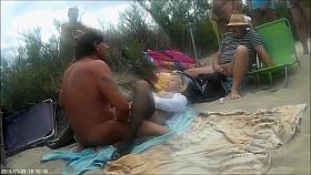Sex at the nude beach caught on tape by voyeur
