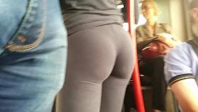 The butts on the bus are round and round...